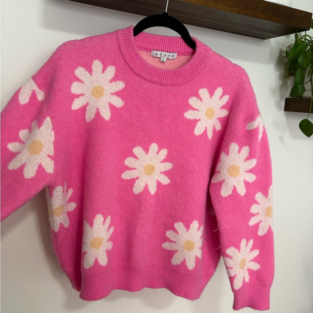 Pink Floral Sweater